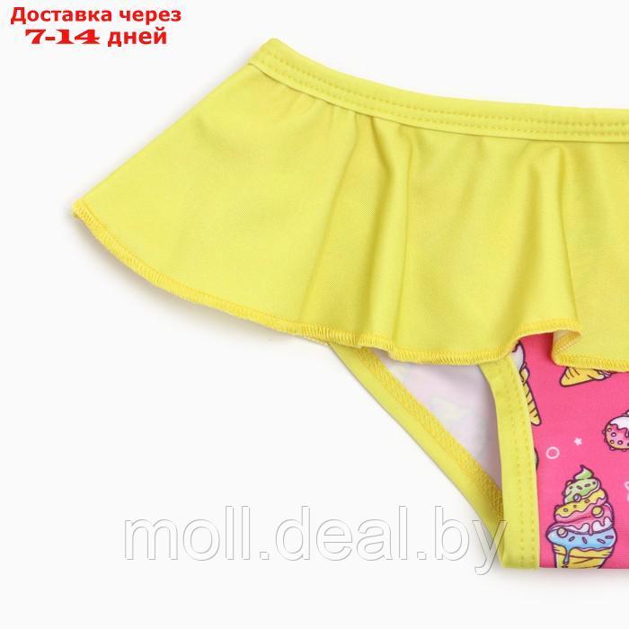 Купальник раздельный для девочки, цвет розовый/жёлтый, рост 116-122 см - фото 3 - id-p205668678