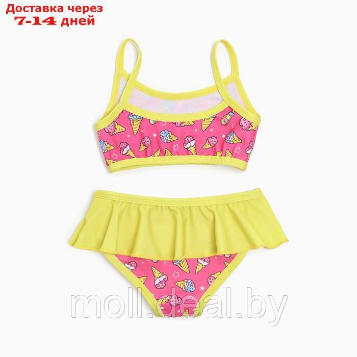 Купальник раздельный для девочки, цвет розовый/жёлтый, рост 92-98 см - фото 4 - id-p205668698
