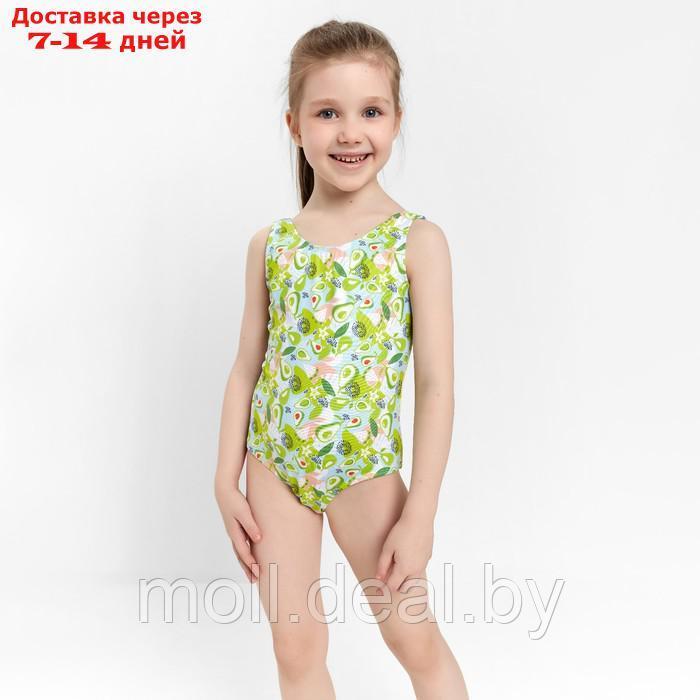 Купальник слитный для девочки, цвет зелёный, рост 104-110 см - фото 2 - id-p205668780