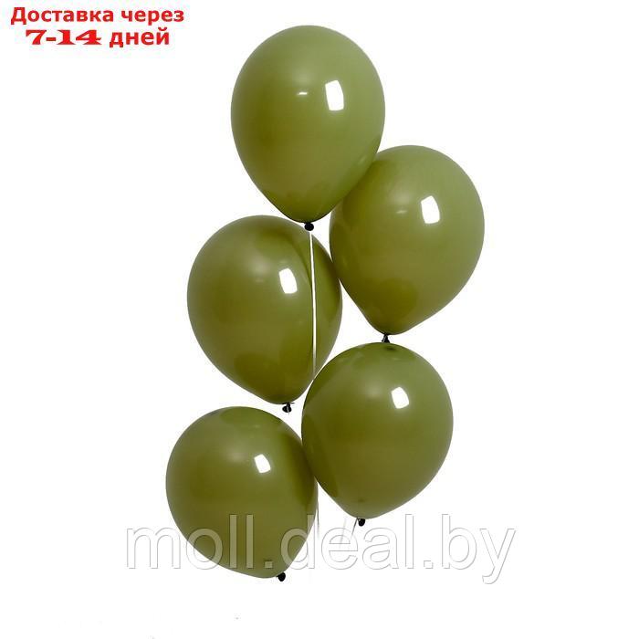 Шар латексный 12 , пастель, набор 100 шт, цвет зеленый авокадо ( avocado green) - фото 1 - id-p205666994