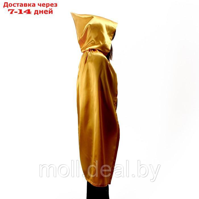 Карнавальный плащ взрослый,атлас,цвет золотой длина 120см - фото 2 - id-p205667001