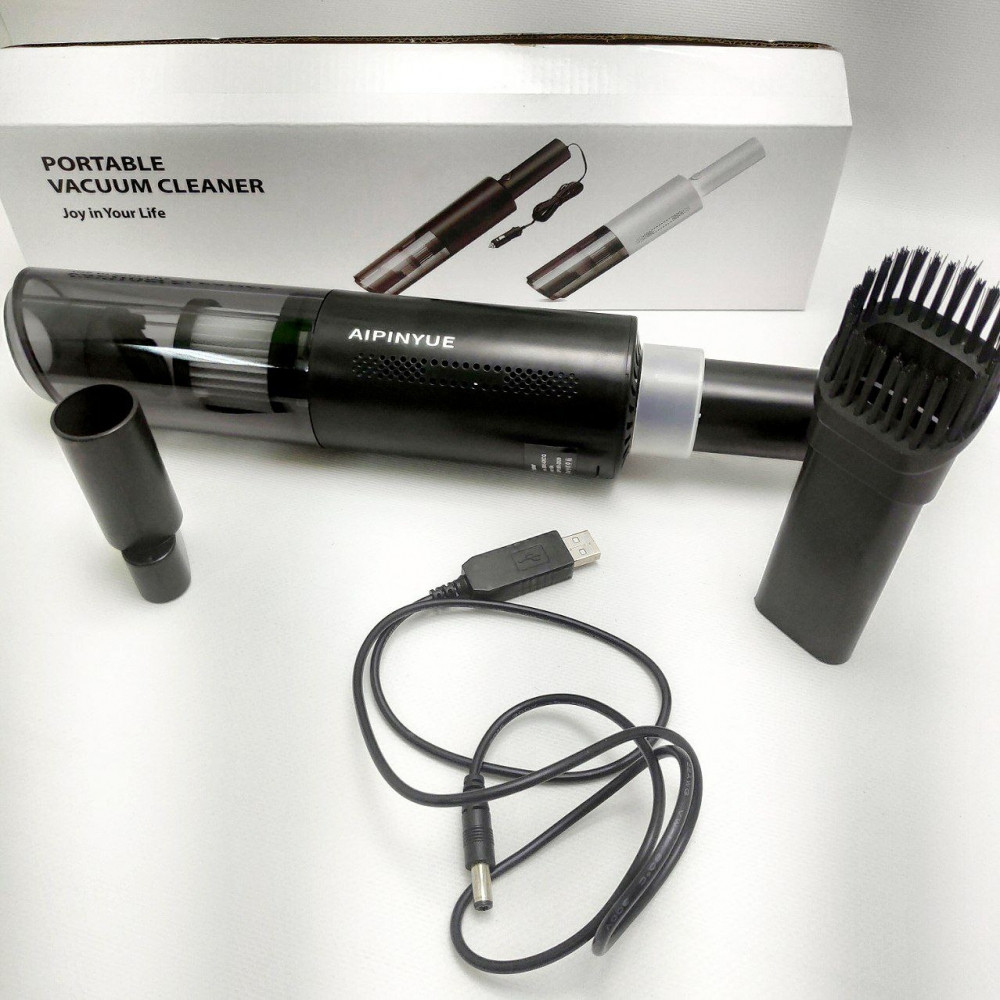 Портативный вакуумный пылесос Portable Vacuum Cleaner USB A8 (три насадки) Черный - фото 3 - id-p205715421