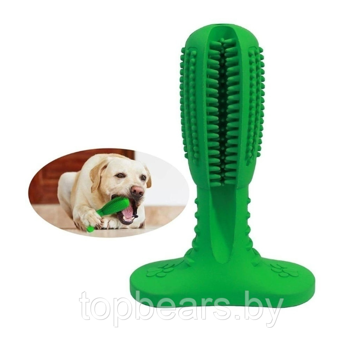 Зубная щетка для животных Toothbrush (размер S) / Игрушка - кусалка зубочистка для мелких пород и щенков - фото 5 - id-p205715522