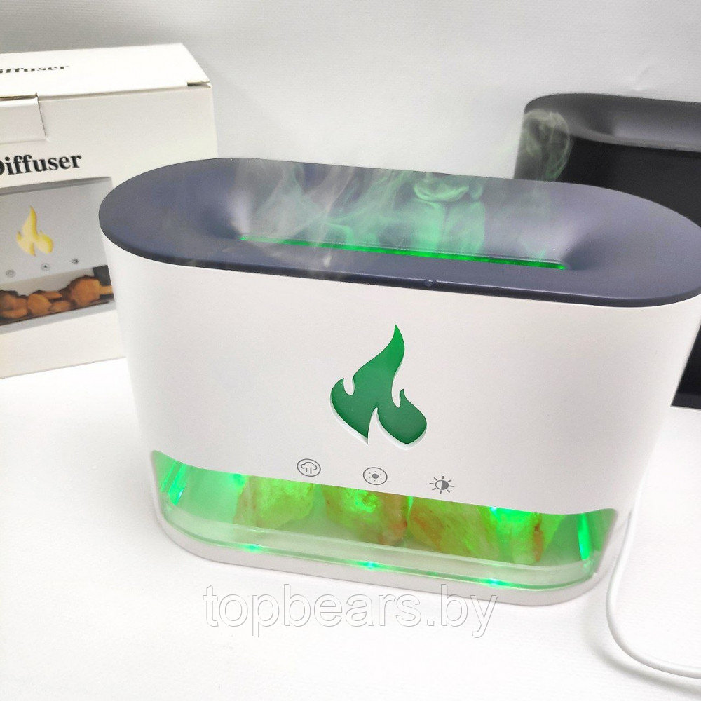 Аромадиффузор - ночникс эффектом камина Aroma Diffuser Touch Panel Version (4 вида подсветки, камни из - фото 7 - id-p205715536