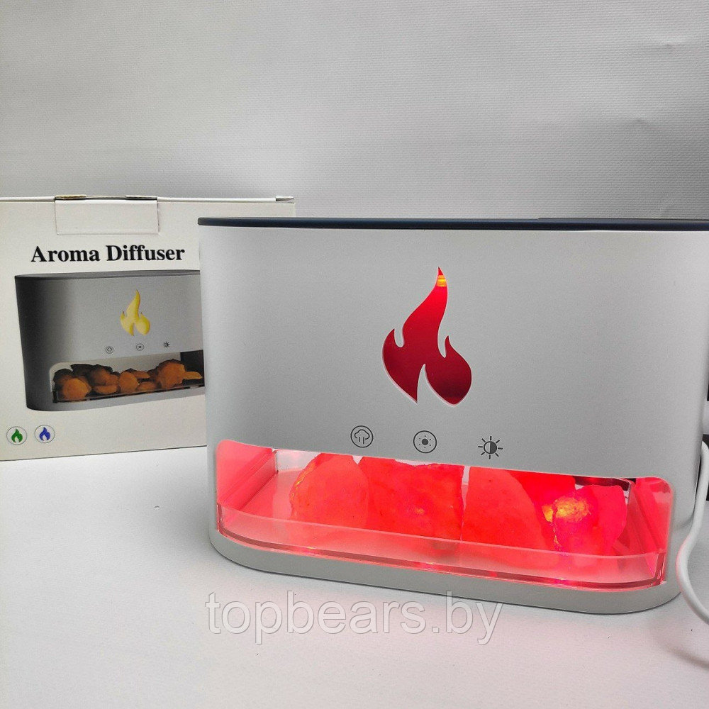 Аромадиффузор - ночникс эффектом камина Aroma Diffuser Touch Panel Version (4 вида подсветки, камни из - фото 10 - id-p205715536