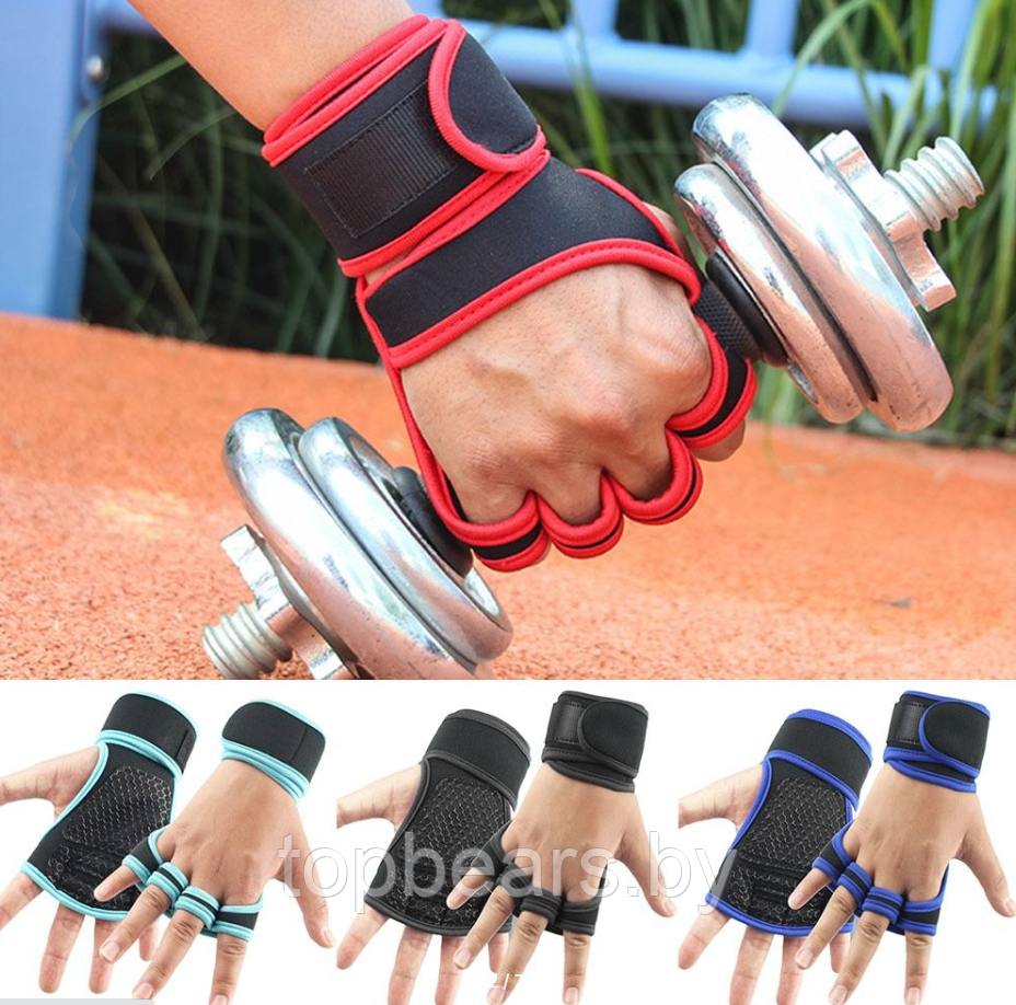 Перчатки для фитнеса Training gloves 1 пара / Профессиональные тренировочные перчатки для тяжелой атлетики с - фото 7 - id-p205715551