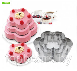 Форма для торта из нержавеющей стали Cake Baking Tool (3 шт) Цветок - фото 1 - id-p179745410