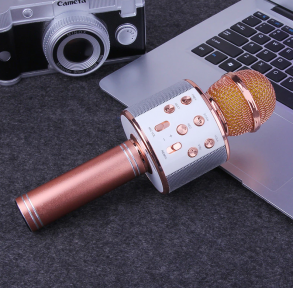 Беспроводной Bluetooth микрофон WS-858 (CT007) Розовое (красное) золото
