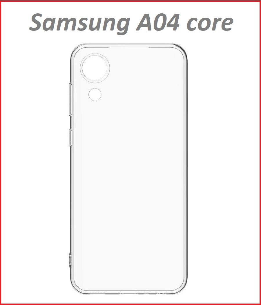 Чехол-накладка для Samsung Galaxy A04 Core (силикон) прозрачный с защитой камеры