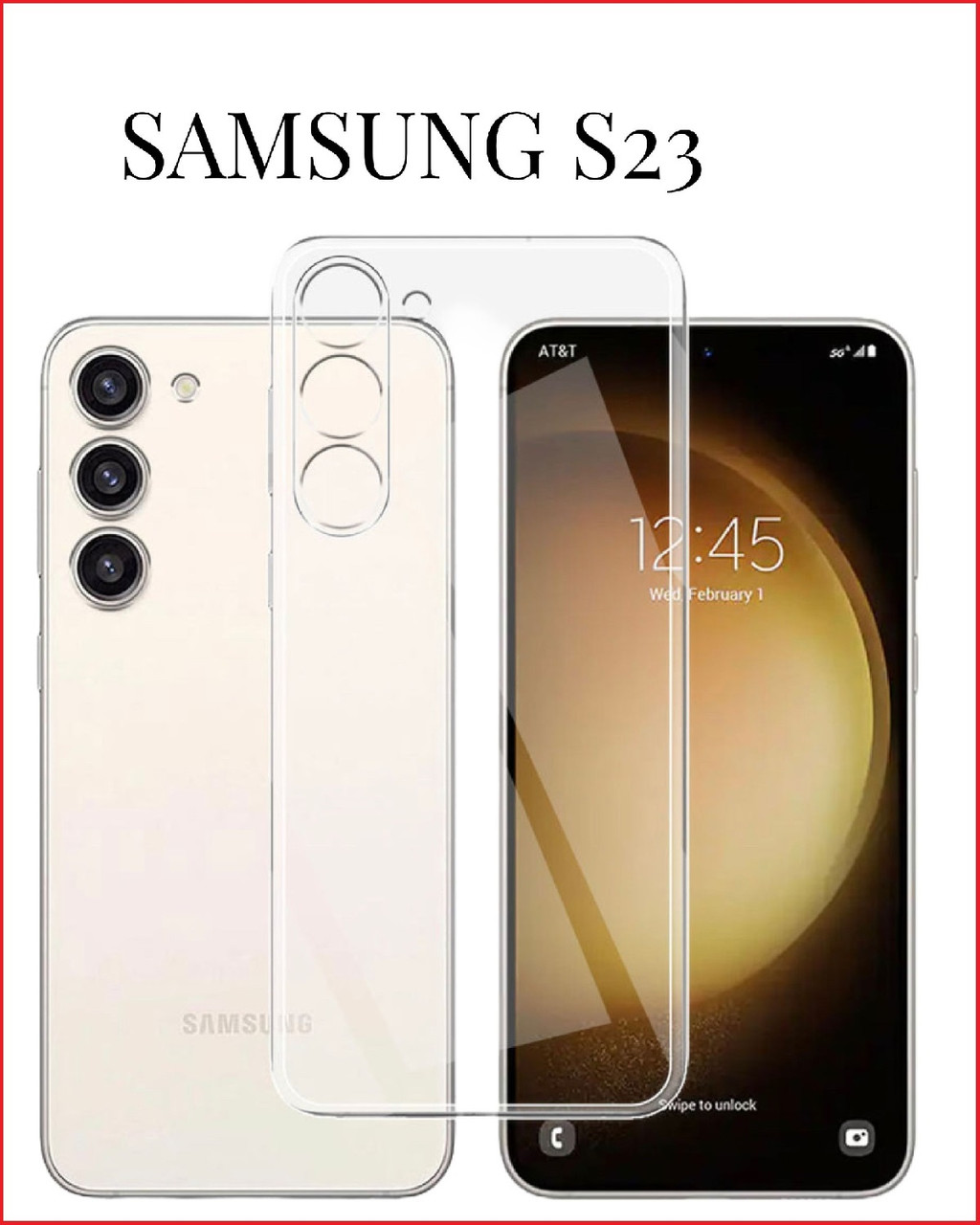 Чехол-накладка для Samsung Galaxy S23 SM-S911 (силикон) прозрачный с защитой камеры - фото 2 - id-p205735395