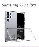 Чехол-накладка для Samsung Galaxy S23 Ultra SM-S918 (силикон) прозрачный с защитой камеры