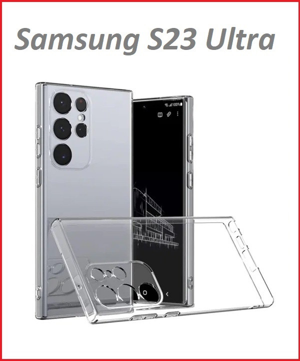 Чехол-накладка для Samsung Galaxy S23 Ultra SM-S918 (силикон) прозрачный с защитой камеры - фото 1 - id-p205736094