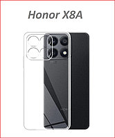 Чехол-накладка для Huawei Honor X8A (силикон) прозрачный с защитой камеры