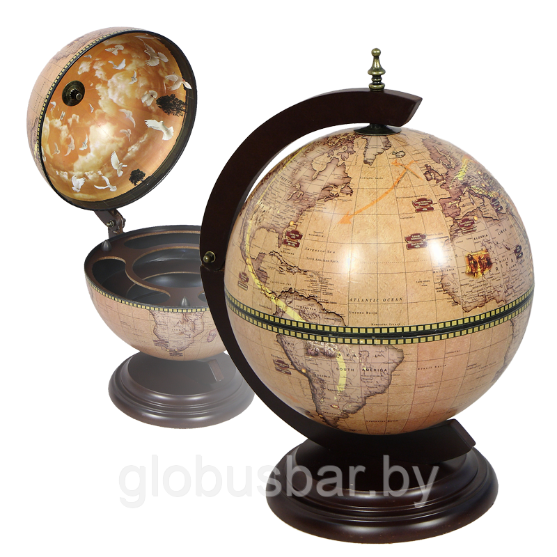 Глобус-бар настольный,современная карта мира на английском языке - фото 2 - id-p205739439