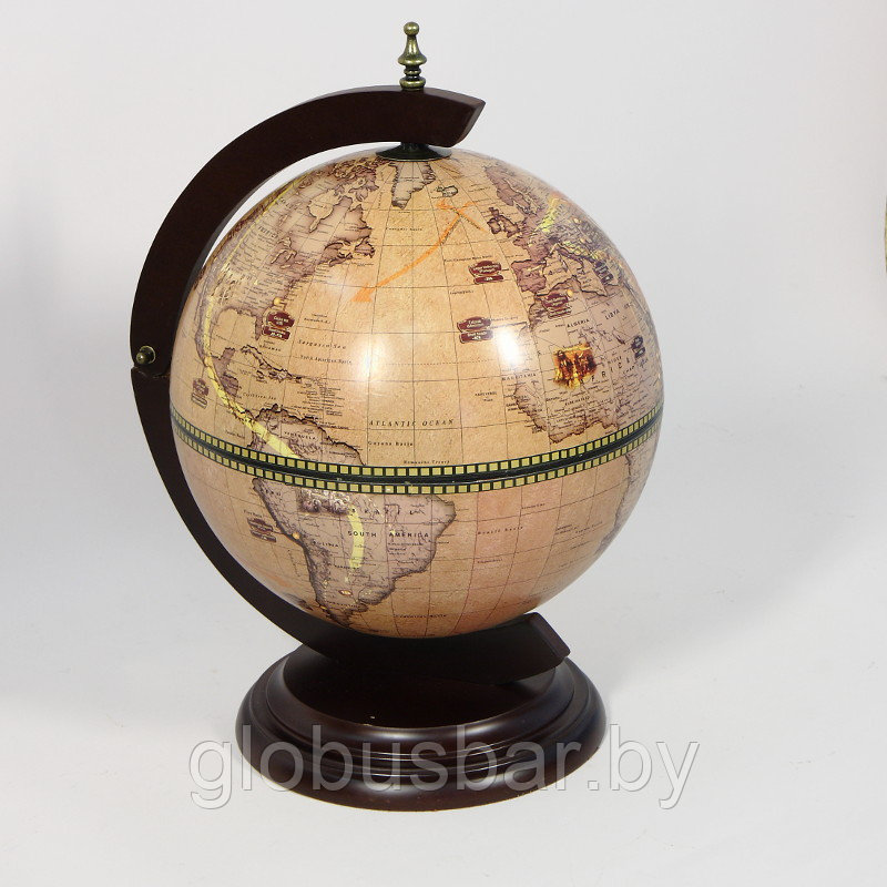 Глобус-бар настольный,современная карта мира на английском языке - фото 3 - id-p205739439