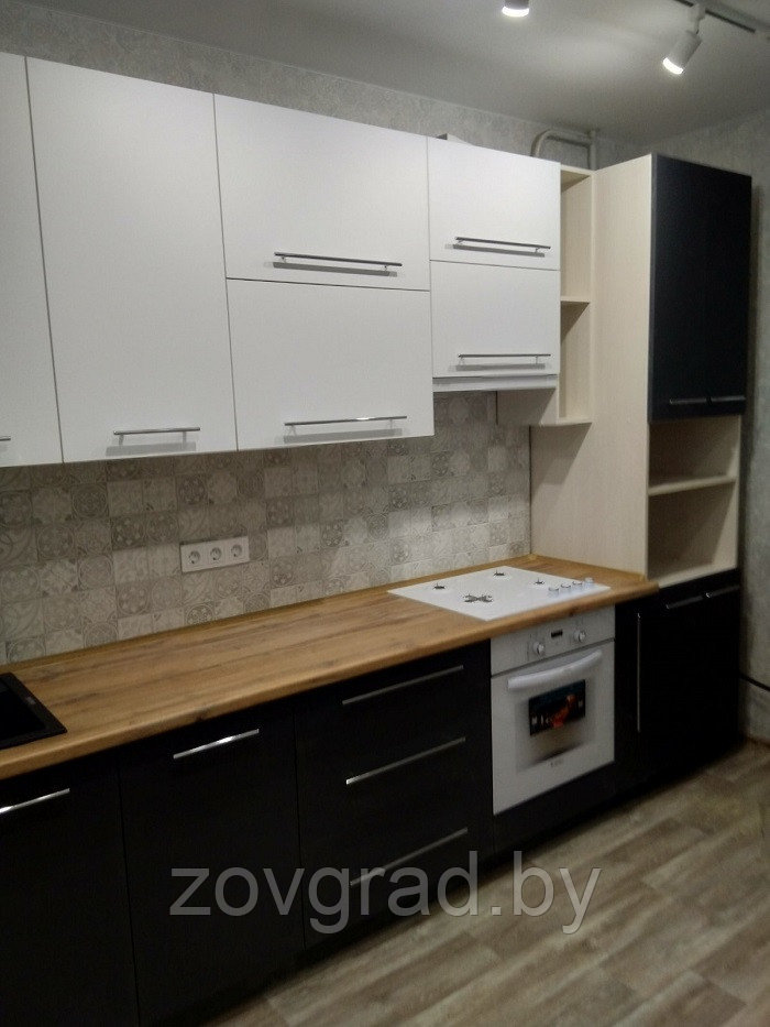 Белая матовая п-образная модульная кухня - фото 5 - id-p205736910