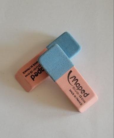 Ластик "Duo-Gom" комбинированный, цвет - розово-голубой - фото 1 - id-p159700213