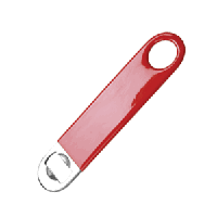 Открывалка д/бутылок металл,пластик; L=180,B=44мм; красный,металлич.