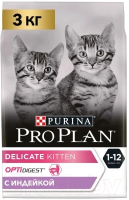 Сухой корм для кошек Pro Plan Junior Delicate с индейкой - фото 3 - id-p205805747