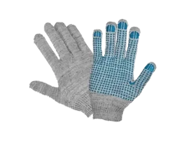 Перчатки рабочие хб с ПВХ покрыт.точка, трикотажные, 10 класс, 4 нити (серые), фото 2