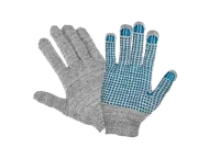 Перчатки рабочие хб с ПВХ покрыт.точка, трикотажные, 10 класс, 4 нити (серые)