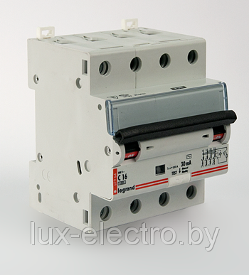 Дифавтомат DX3 3P+N C10 30мА 6кА LEGRAND тип AC 4M электромеханический дифференциальный автомат 411185 - фото 1 - id-p205918355