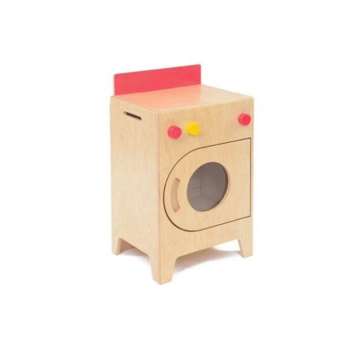 Стиральная машина игровая, 400×350×650 мм, цвет бежевый / красный - фото 1 - id-p205926238