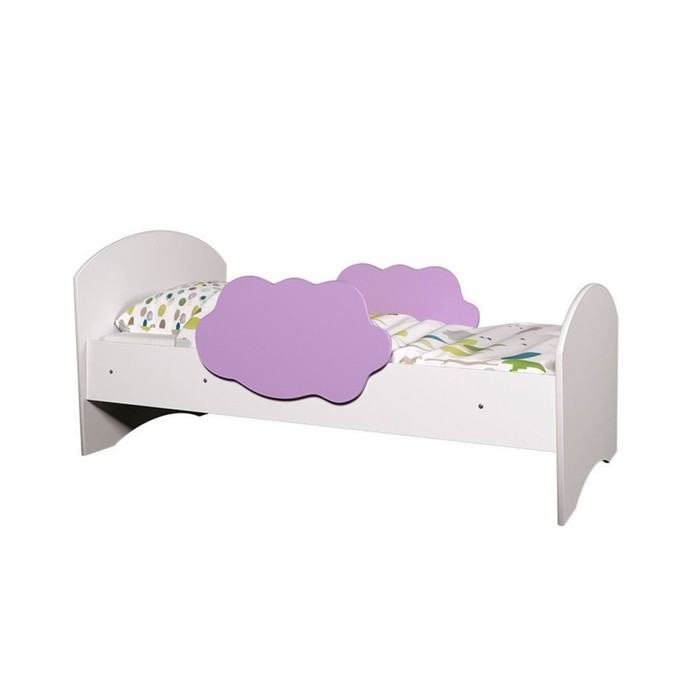 Кровать с бортиками «Тучка», 1400×600 мм, цвет белый / фиолетовый - фото 1 - id-p205926250