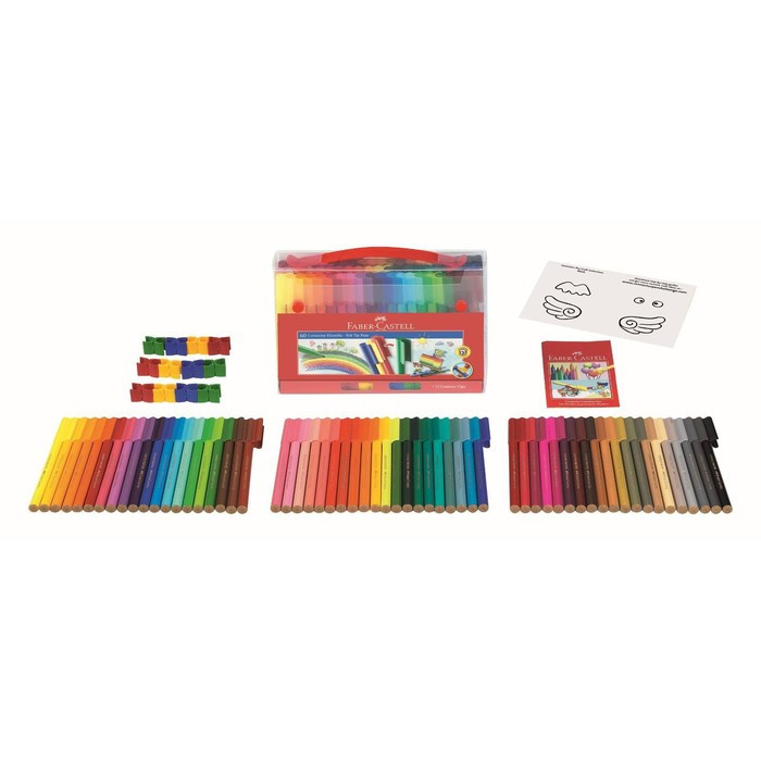 Фломастеры 60 цветов Faber-Castell Connector + 12 клипов для соединения, подарочная коробка - фото 1 - id-p205929473