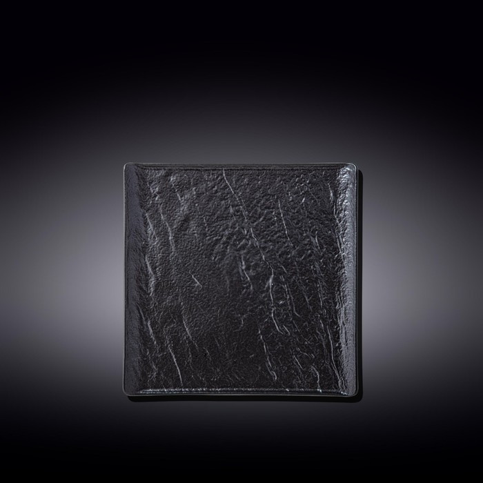 Тарелка квадратная Wilmax, 17х17 см, цвет чёрный сланец - фото 1 - id-p205928471