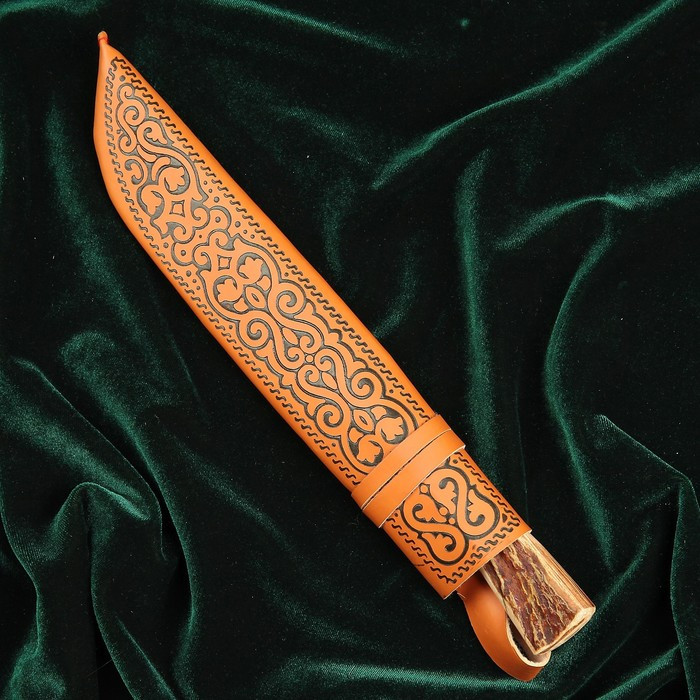 Нож Пчак Шархон, рукоять из рога косули малая, гарда с гравировкой - фото 9 - id-p205928828