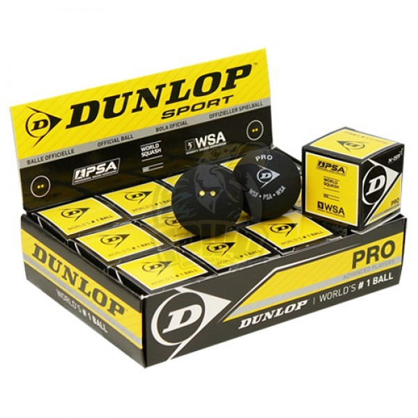 Мяч профессиональный для сквоша Dunlop Pro 2 Yellow (12 мячей в коробке) (арт. 627DN700108) - фото 1 - id-p205935660