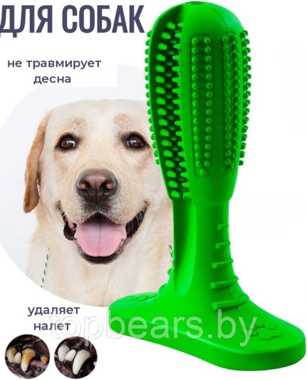 Зубная щетка для животных Toothbrush (размер L) / Игрушка - кусалка зубочистка для крупных пород - фото 2 - id-p205715520