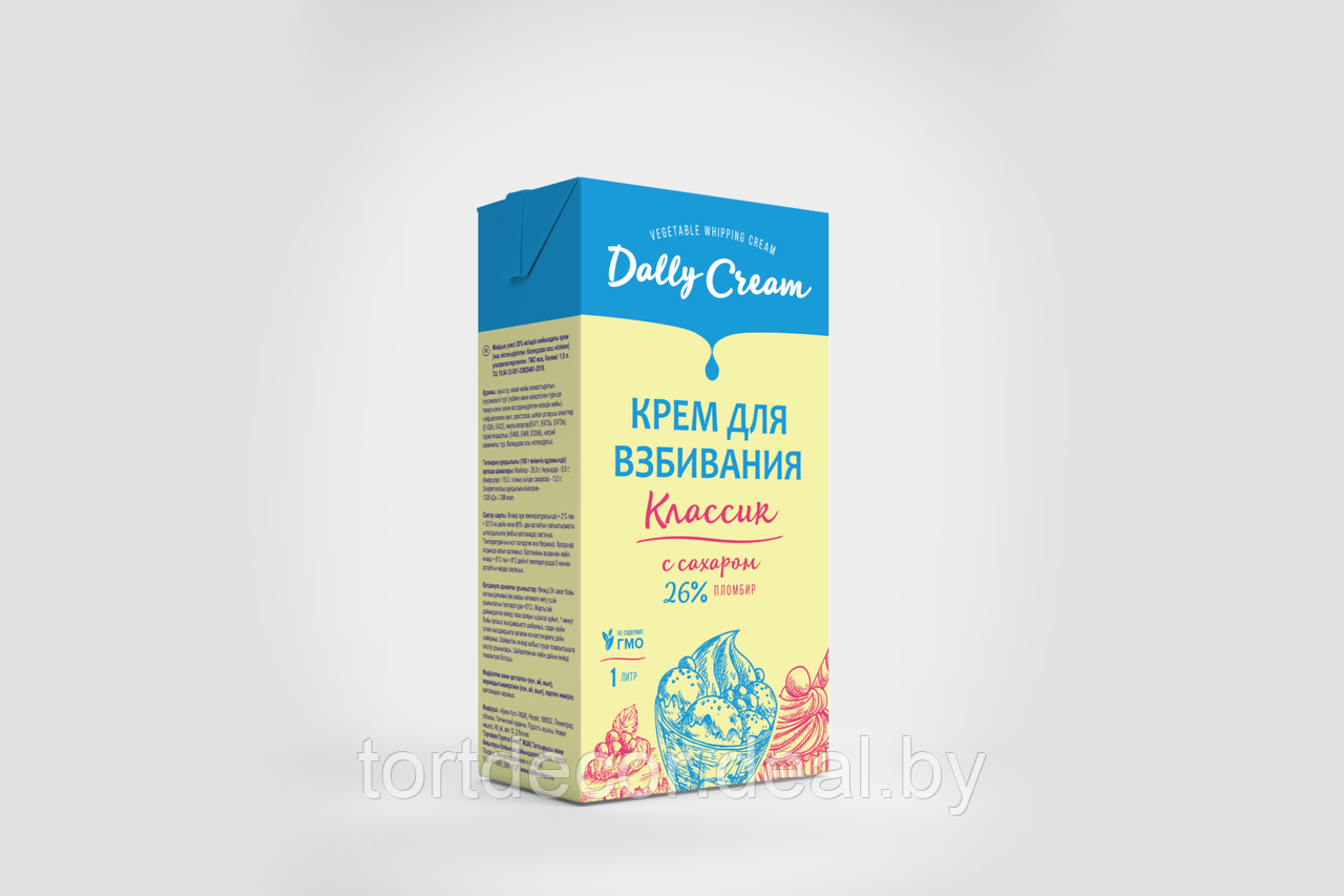 Крем на растительных маслах Dally Cream 26% 1 л (пломбир) - фото 1 - id-p205936367