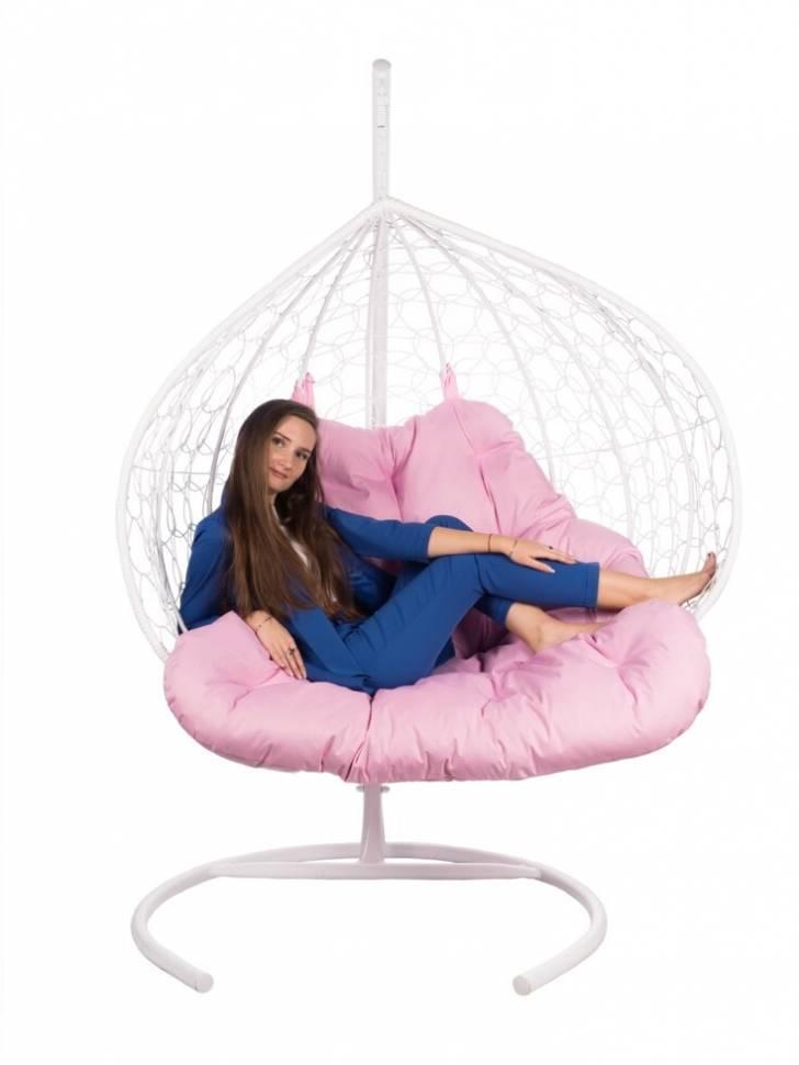 Двойное подвесное кресло FP 0272 розовая подушка - фото 3 - id-p205936444