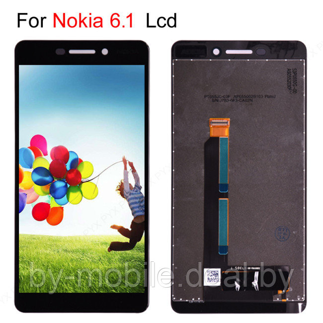 Экран (модуль) Nokia 6.1 (черный) - фото 1 - id-p205936927