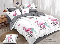 Полуторный комплект постельного белья Фламинго
