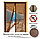 Москитная сетка на двери 100х220 см Feniks, коричневая с клейкой лентой, фото 9