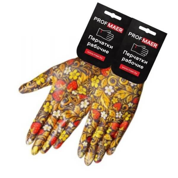 Перчатки нейлоновые с нитриловым покрытием, р-р 8 (M) с ярлыком // GWARD Fiesta BERRY / PROFMAER - фото 1 - id-p205947310