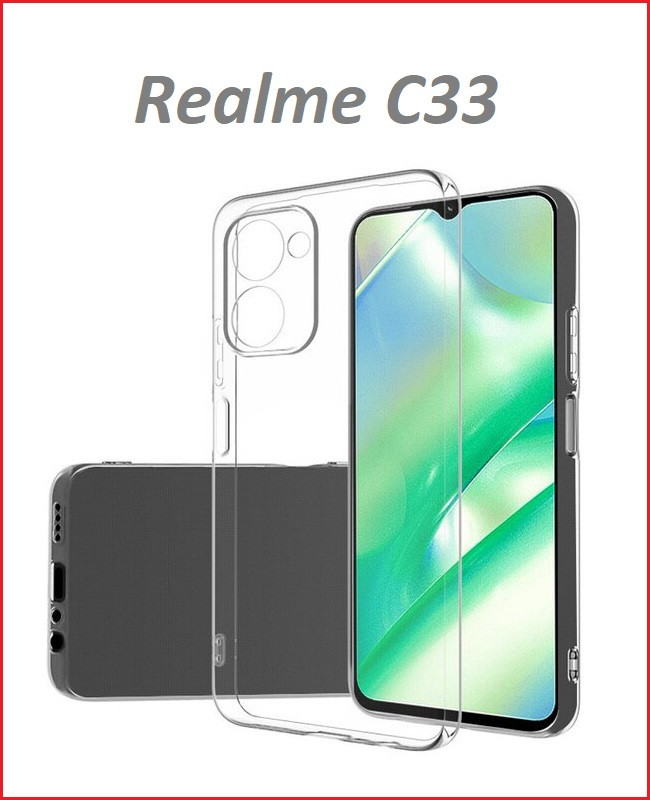 Чехол-накладка для Realme C33 (силикон) прозрачный с защитой камеры - фото 1 - id-p205736815