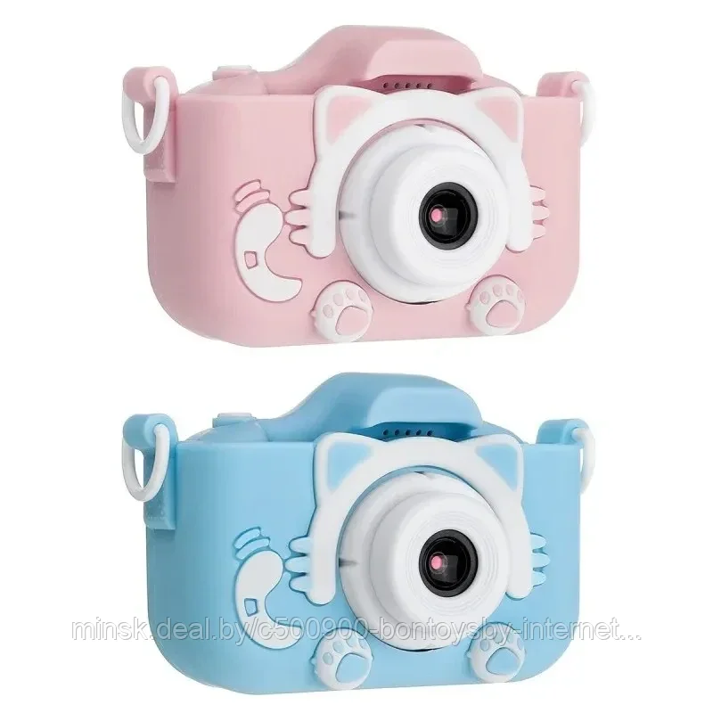 Детский фотоаппарат с фронтальной камерой Childrens Fun Camera Kitty