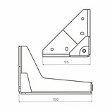 Опора для мебели MetalLine 025 нерегулируемая H-150мм Сталь графит F025S.150GF, фото 2