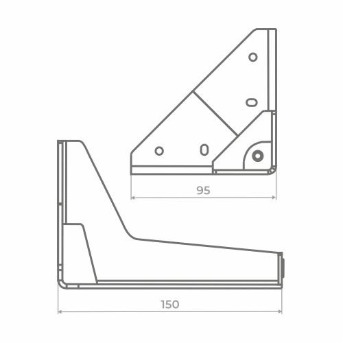 Опора для мебели MetalLine 025 нерегулируемая H-150мм Сталь графит F025S.150GF - фото 2 - id-p205975208