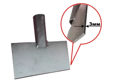 Скребок для льда (ледоруб) 200*100*3.0 мм, с тулейкой 40мм, б/ч
