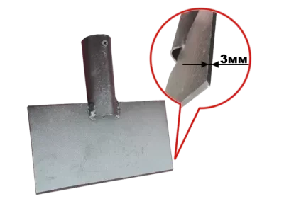 Скребок для льда (ледоруб) 200*100*3.0 мм, с тулейкой 40мм, б/ч, фото 2