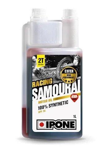 Масло для двухтактных двигателей IPONE Samourai Racing клубника моторное 100% Synthetic 1 л - фото 1 - id-p205976375