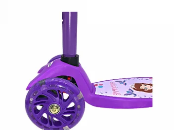 Детский самокат Принцесса фиолетовый 3-колесный Maxi макси Scooter Граффити, трехколесный для девочек Подробне - фото 3 - id-p205977774