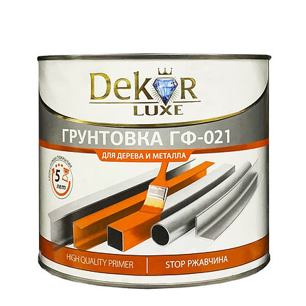 Грунтовка ГФ-21 DEKOR серая 1.8 кг., фото 2