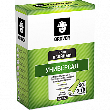 Клей обойный "Универсал" Grover WP 20U" для всех типов обоев, упак. 200 г, фото 2