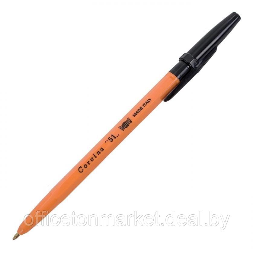 Ручка шариковая "Corvina", 1.0 мм, оранжевый, черный, стерж. черный - фото 1 - id-p206001241